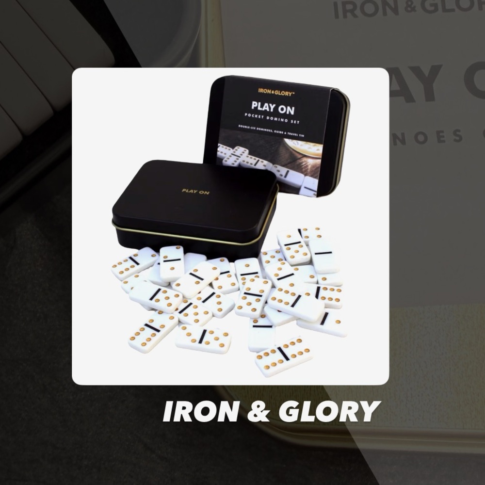 EUC Iron And Glory Mini Dominoes Set